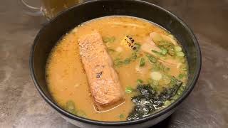 [NYC]Best Salmon Miso Ramen at Kame in New York #foodie #vlog #japanesefood #mukbang #bar #beer