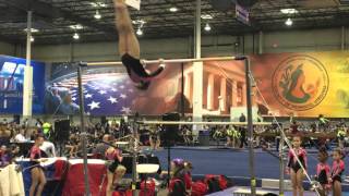 TRINITY COLTELLINO USAG LEVEL 4 UNEVEN BARS - JAN 2016 JERRELL STEELE INVITATIONAL - 1ST PLACE