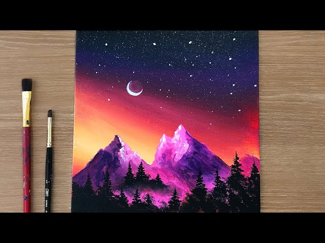 8x8 Canvas Starry Galaxy Night Sky Acrylic Painting on Canvas