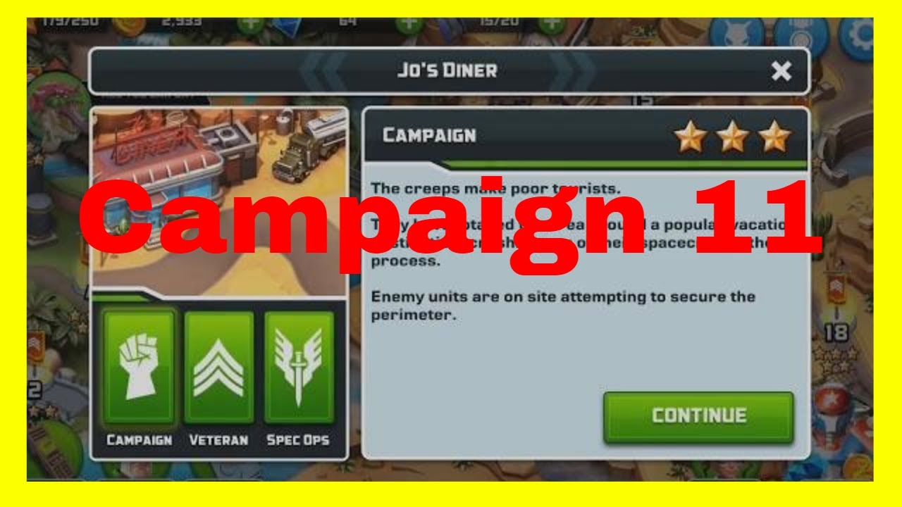 Alien Creeps - Jo's Diner on Campaign Level 11