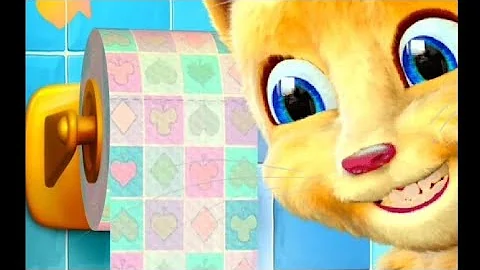 Video 11534921: talking tom ginger cat, talking ginger cat eating, talking ginger funny cat