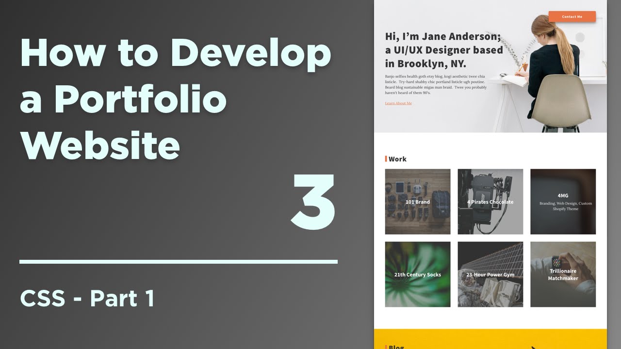 How to Develop a Responsive Portfolio | 03 CSS part 1 - CSS Setup - YouTube