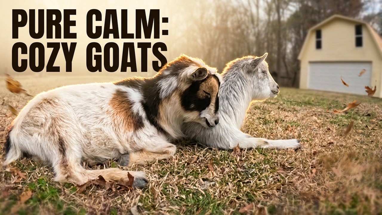 Pure Calm: Windy Day Goat Sisters Napping Together 💨🐐😴 | 4K Nature