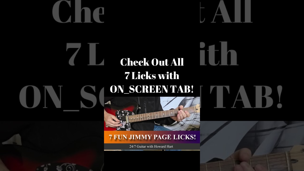 7 FUN JIMMY PAGE LICKS! #shortsfeed #shortsvideo #ledzeppelinguitarlessons #jimmypagelessons