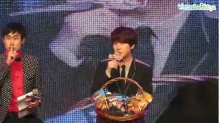 [FANCAM] 130304 Kyuhyun sing Thai song at Masita Press con