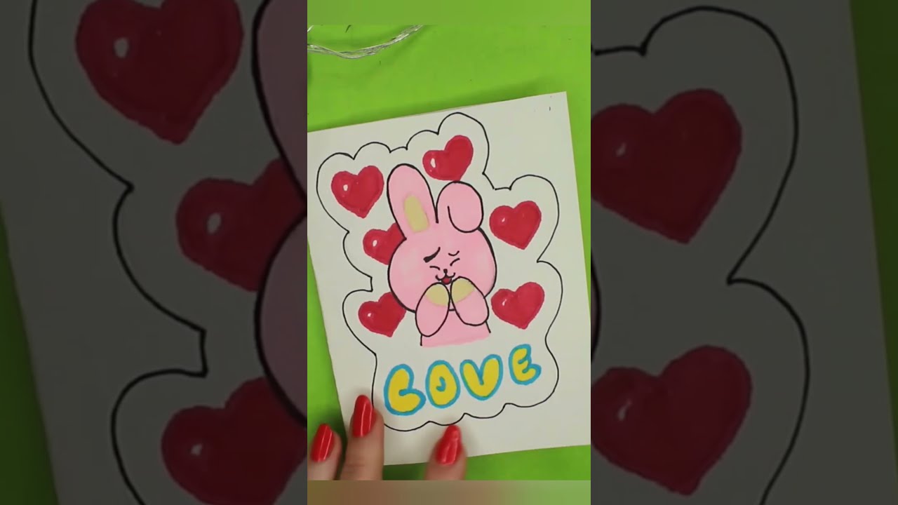 DIY BTS COOKY (КОКИ) birthday card Простые стикеры 