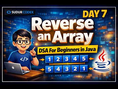 Day 7 -DSA for beginners  series |Reverse an array #dsa#programming 