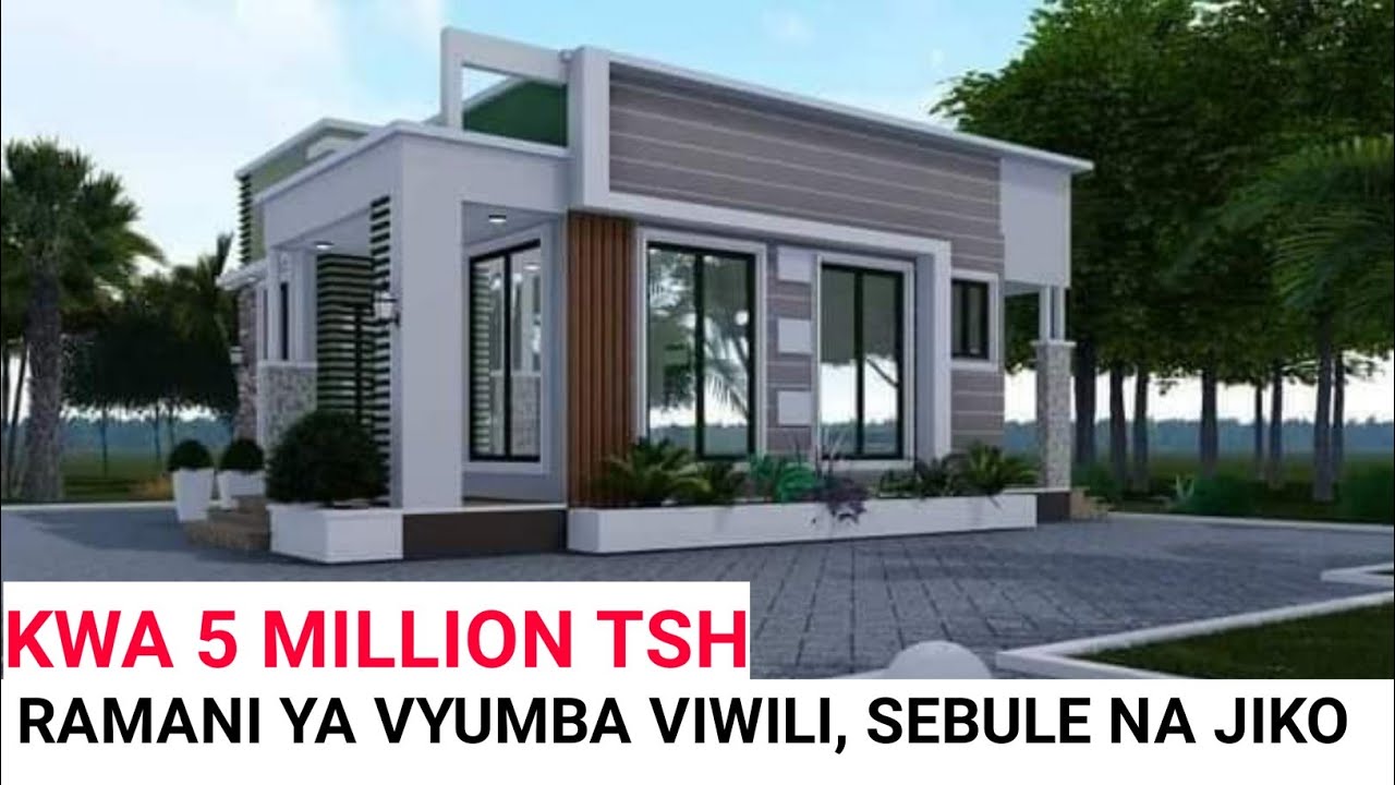 RAMANI ZA NYUMBA ZA KISASA | RAMANI VYUMBA 2, LIVING ROOM NA KITCHEN ...