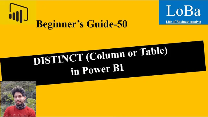 Power BI DISTINCT table or column function