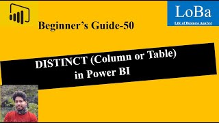 Power BI DISTINCT table or column function