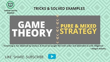 Game Theory | Pure and Mixed Strategy | Solved Example | Operations Research | Computer Science |