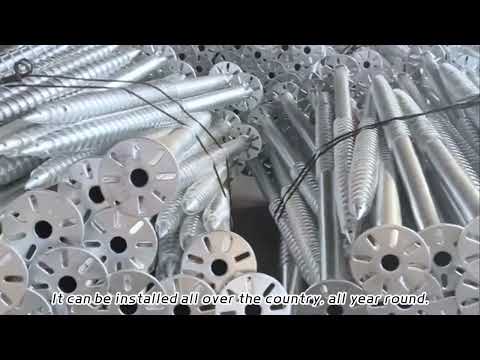 Video: solar ground screw pile installation.
