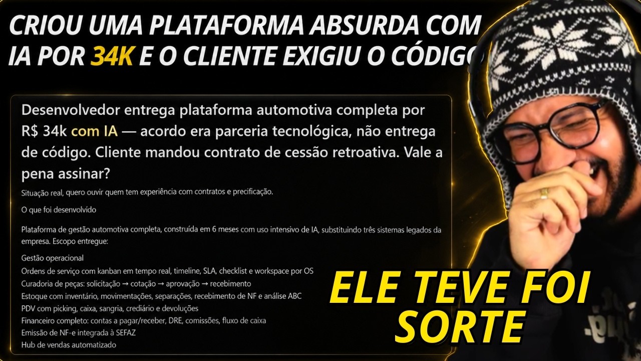 NUNCA FAÇA UM SOFTWARE SEM CONTRATO ASSINADO ANTES!