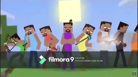 Minecraft: 8 người hạ Gục Herobrine (Nhạc Super Hero)🎶 cực hay!