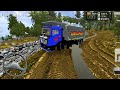 🚛Heavy Stone and Materials Bharat Benz Truck Driving Offroad✅ Bus Simulator Indonesia Gameplay🏞️