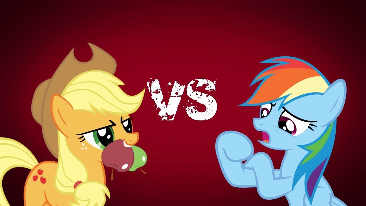 Epic Rap Battles of pony - Applejack VS Rainbow Dash - YouTube