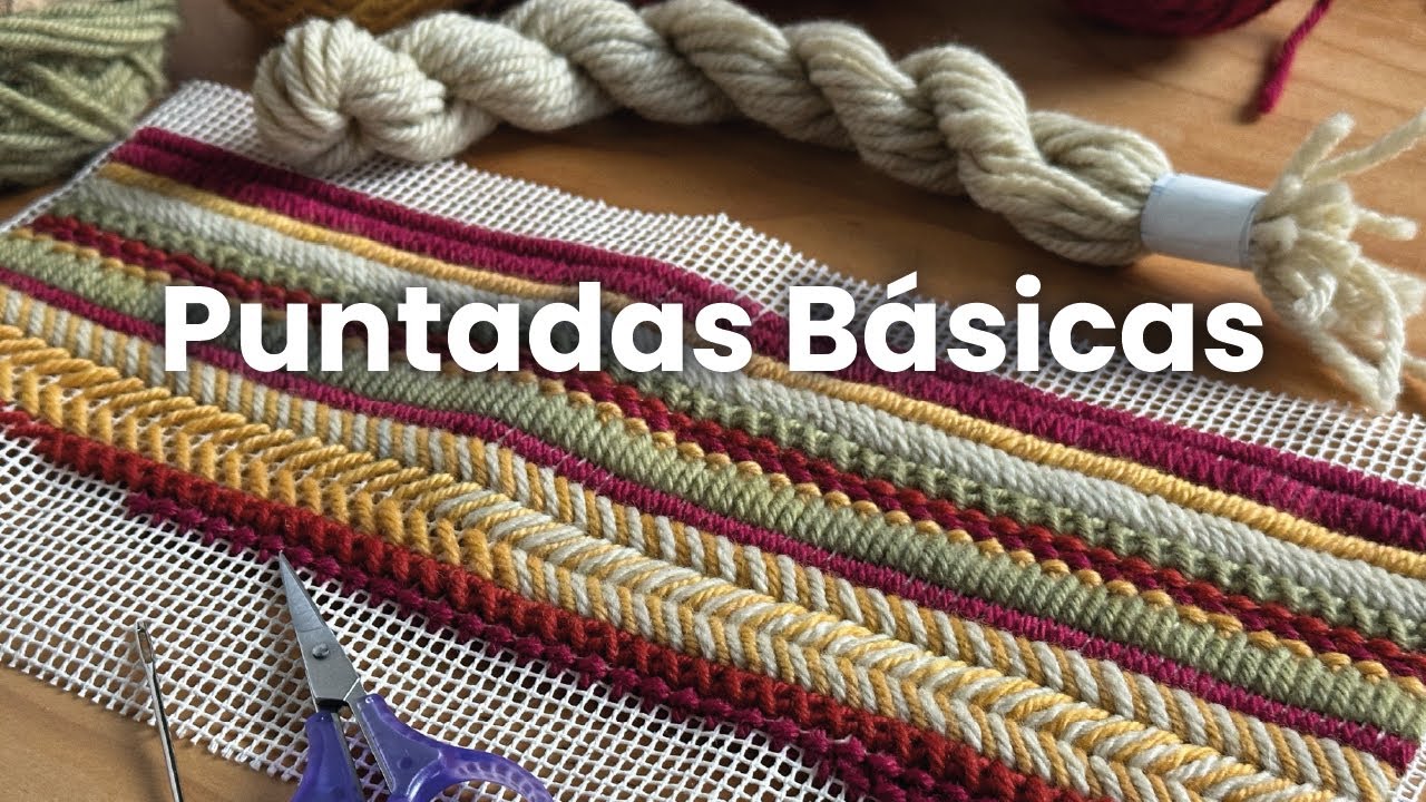 Las 5 PUNTADAS MÁS FÁCILES para empezar a bordar sobre cañamazo