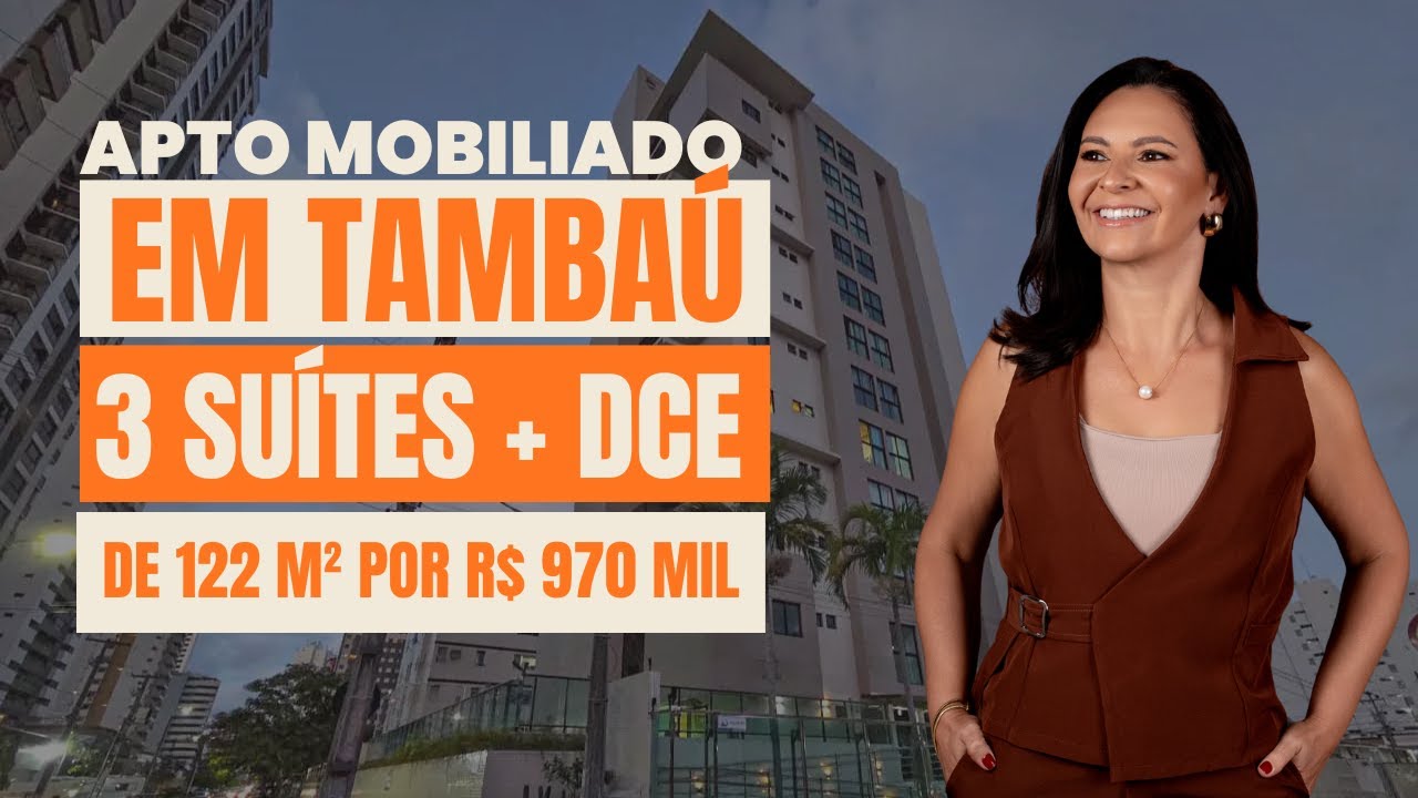 Vendido🚫Apartamento em João Pessoa - Tambaú, mobiliado, 3 suítes por R$ 970 Mil