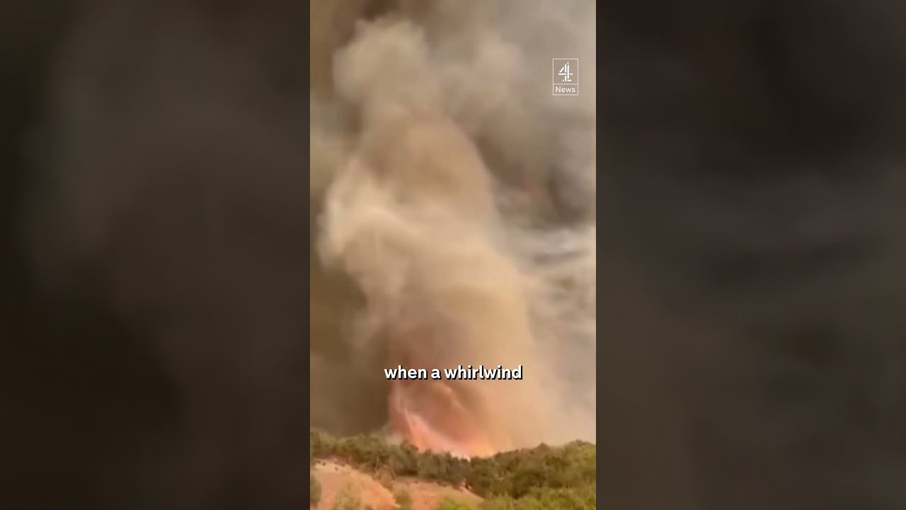 Firefighters Battle Fire Tornado In Turkish Town