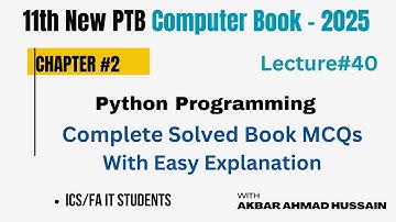 Python Chapter 2 Solved MCQs | 1st Year Computer Science PTB Book 2025 | ICS & FA IT Students