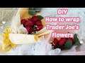 DIY how to wrap Trader joe&#39;s flowers/$10 trader joe&#39;s flower/ flower bouquet wrapping/Mother&#39;s Day