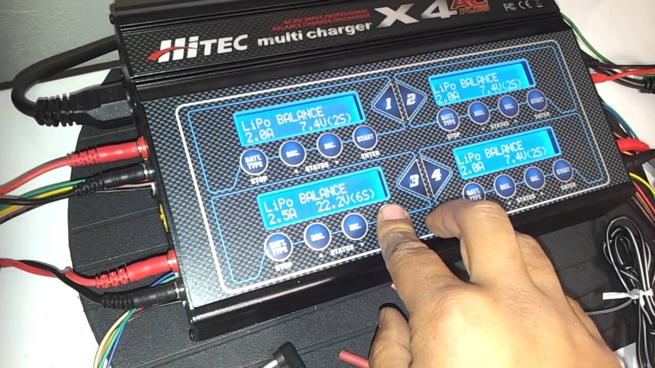 Hitec multi charger X4 AC PLUS - YouTube