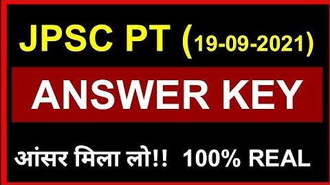 JPSC ANSWER KEY 2021| JPSC PT ANSWER KEY 2021 | PART - 2 | BACK TO BOOK
