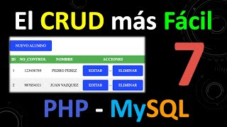 7.- Editar datos en MySQL y PHP con PHPMyAdmin.
