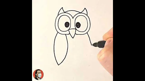Как нарисовать сову с помощью ножниц✂️/Легко и просто/#Лайфхаки для рисования ☀️🎨/видео Kofenchik M🖤