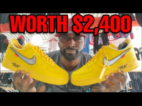 UNBOXING Nike Air Force 1 Low OFF-WHITE University Gold Metallic Silver  (Review) 