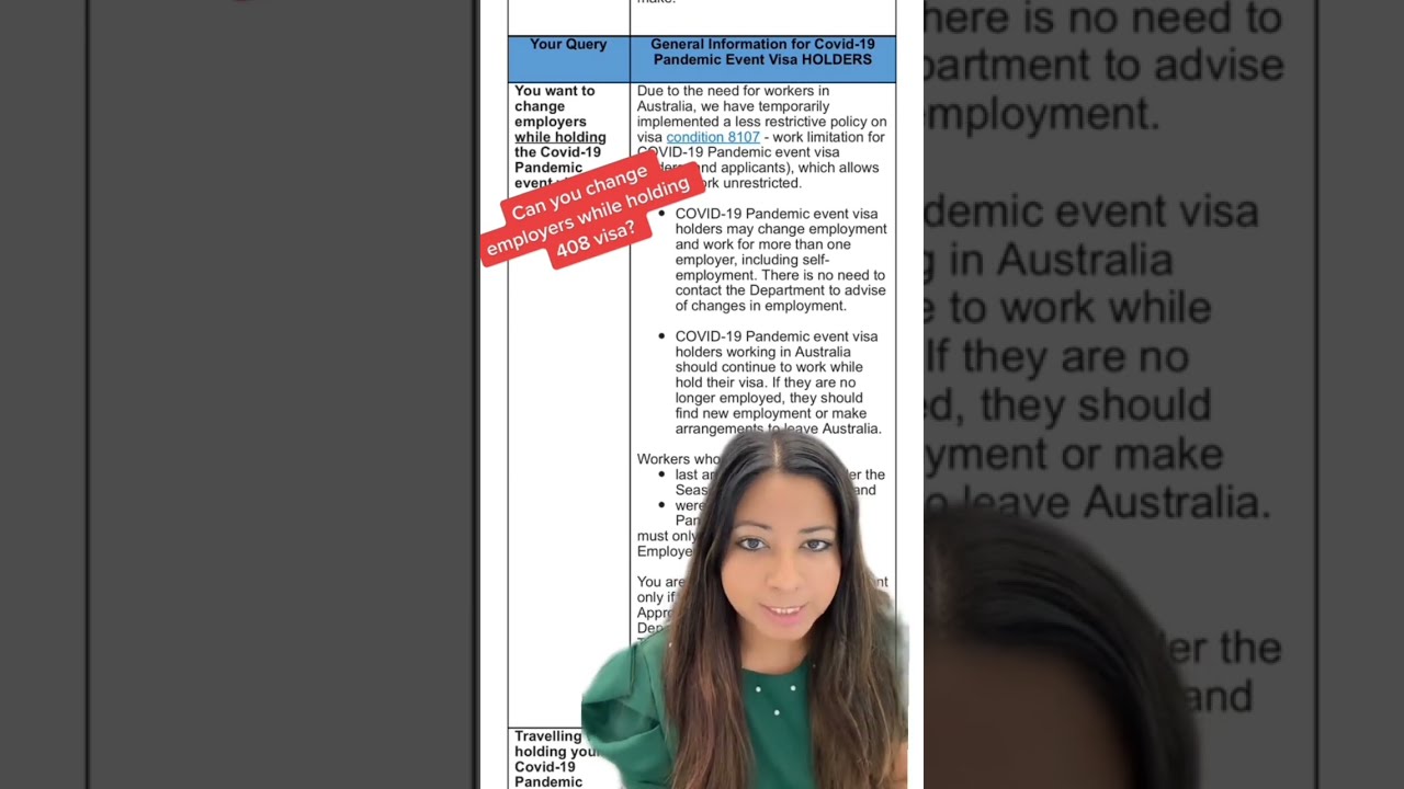 Part 1 Can You Change Employers While Holding 408 Covid Visa 408covidvisa