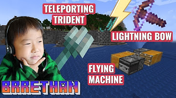 Minecraft - How to Make Lightning Bow, Teleportation Trident, Flying Machine