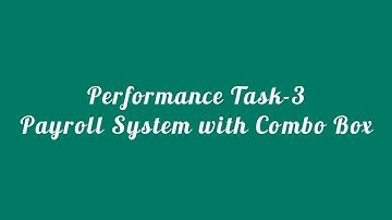 Payroll System with Combo Box