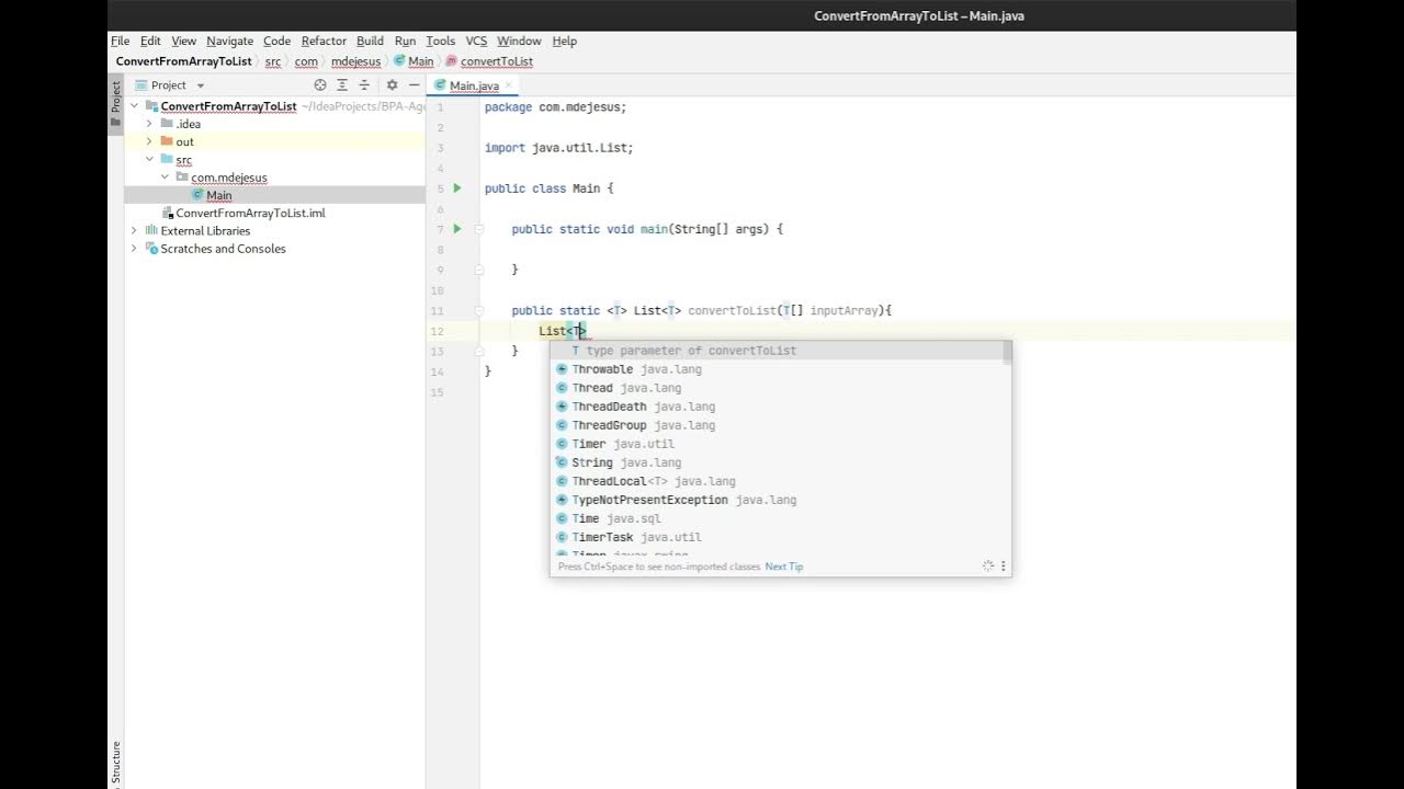 Convert from Array to List using Generics in Java No commentary