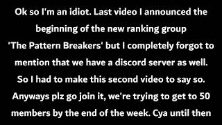 The Pattern Breakers discord server. Go join!!
