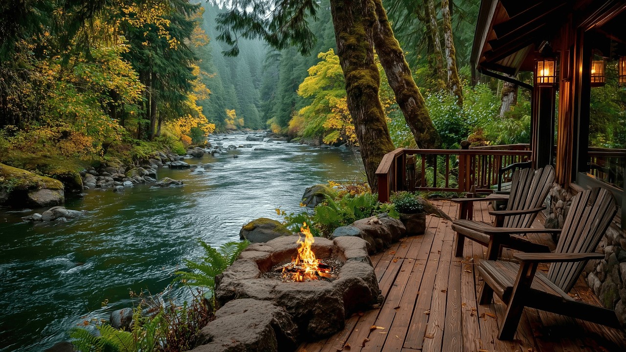 One Hour of Spring Riverside Campfire & Nature Sounds Calm Changes Everything