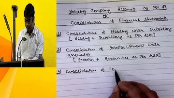 Holding Company (based on AS) - 1st Lecture By CA. RANJAY MISHRA