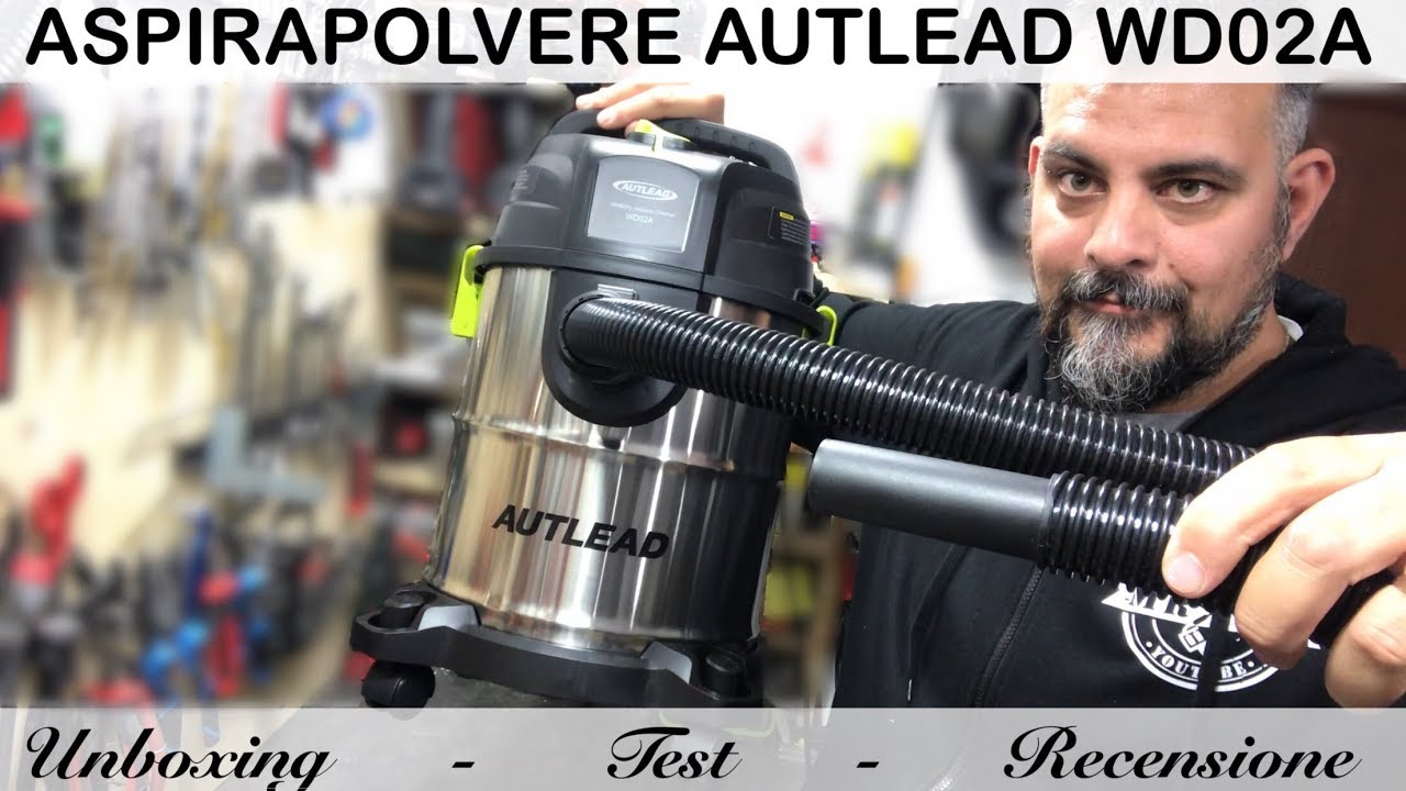 Aspirapolvere AUTLEAD WD02A. Aspira liquidi 1000W 20L. Soffiatore. Acciaio.  acqua. Vacuum cleaner - YouTube