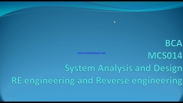 What is Re-engineering and what is Reverse engineering in hindi || mcs014 || BCA