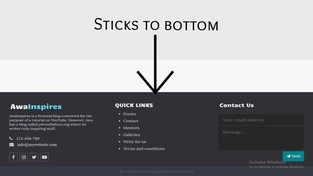 how to create a footer