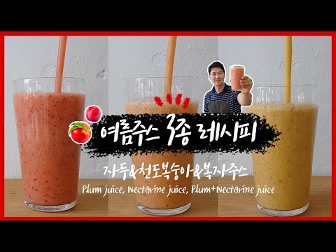 여름주스 3종 만들기 (자두주스, 천도복숭아주스, 복자주스) / How to make Plum Juice, Nectarine Juice, Plum+Nectarine juice