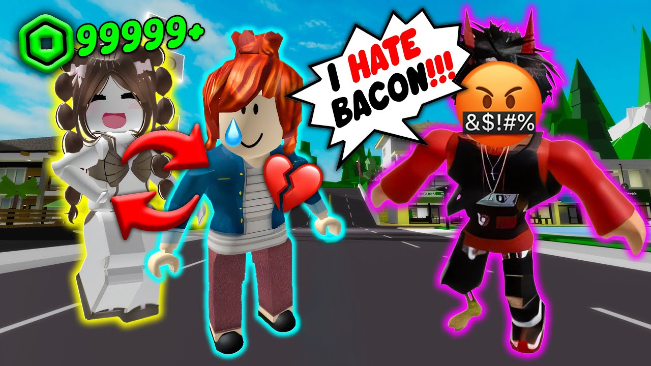 😱 I’M A BACON HIDING THAT I’M FILTHY RICH 💎 #roblox #robloxstory