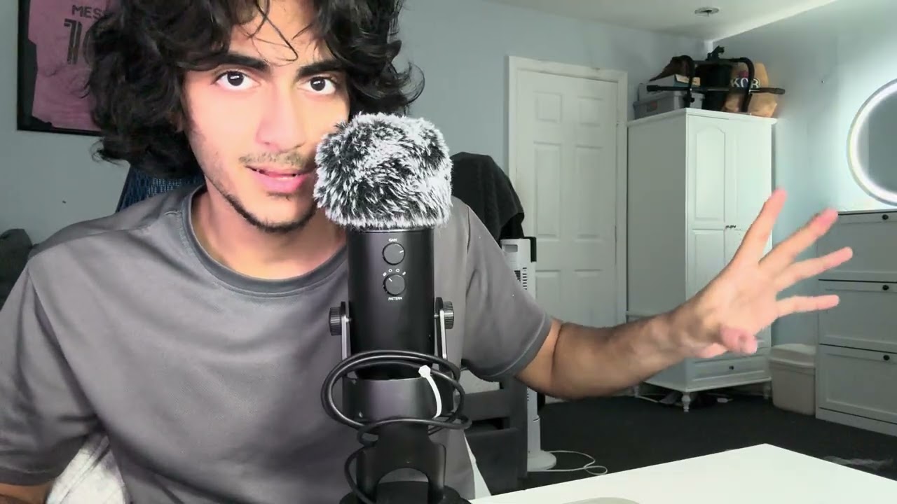 asmr fluffy mic touching + close whispers