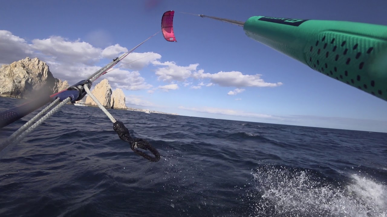 Kiteboarding off El Arco, Cabo San Lucas, BCS, Mexico, January 1, 2021.