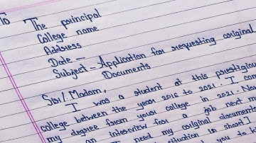 Application for return original documents from college || English || application Writing