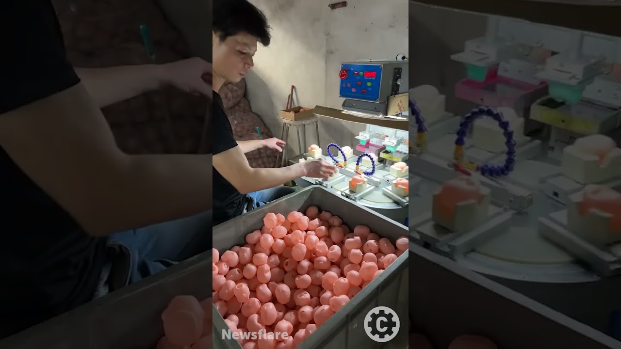 Making dolls in a toy factory