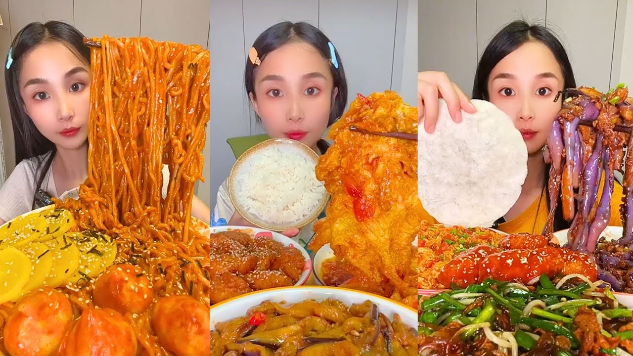 Insane Chinese Takeout Mukbang | Spicy Noodles, Rice Rolls & Crunchy Chicken ASMR 