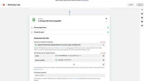 How to create a CSV File in Zapier