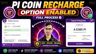 Pi Network New Update Today||Pi Network Mobile Recharge Option Enable||Pi Network Recharge Option||