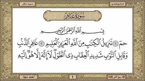 سورة غافر، مكتوبة، حسن صالح، بدون اعلانات.
